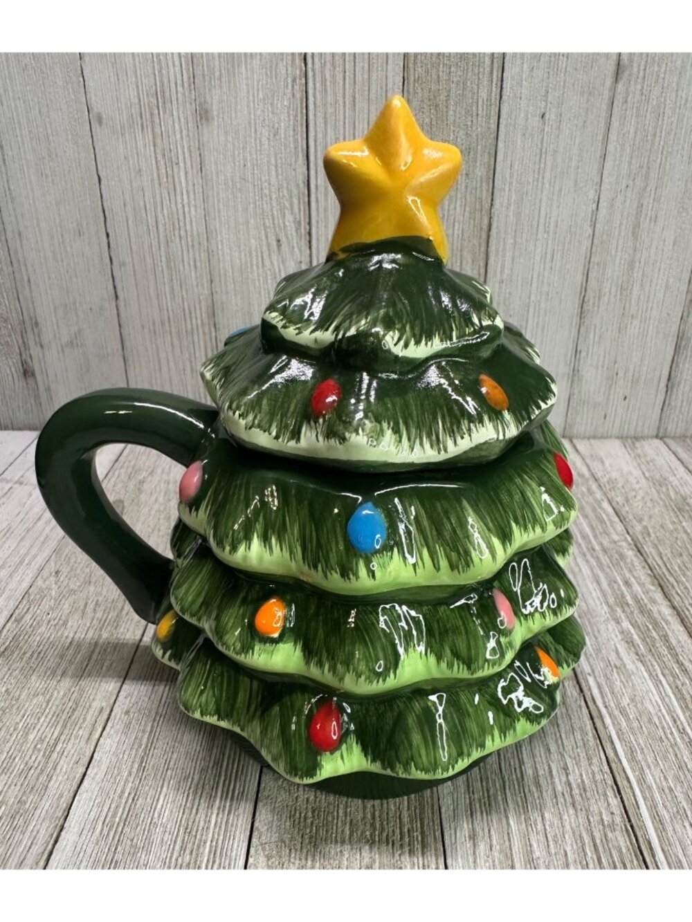 Vtg Mr. Christmas Nostalgic Tree Mugs with Lid 16 oz Dishwasher Safe New York